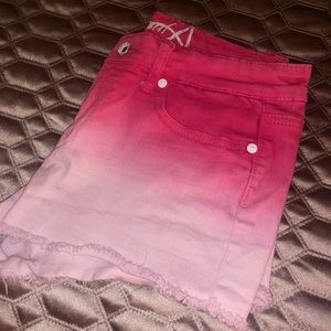 Pink ombré low rise shorts